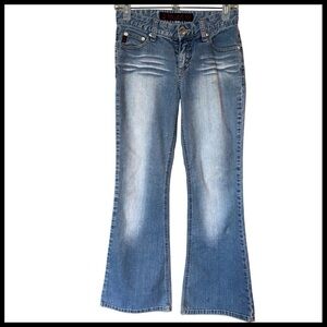Mudd Yo Flare Jeans Festival 90s Y2K Denim Lightwash Faded Hip Hug